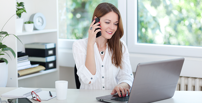 Remote Employee Taking a Business Call from Home