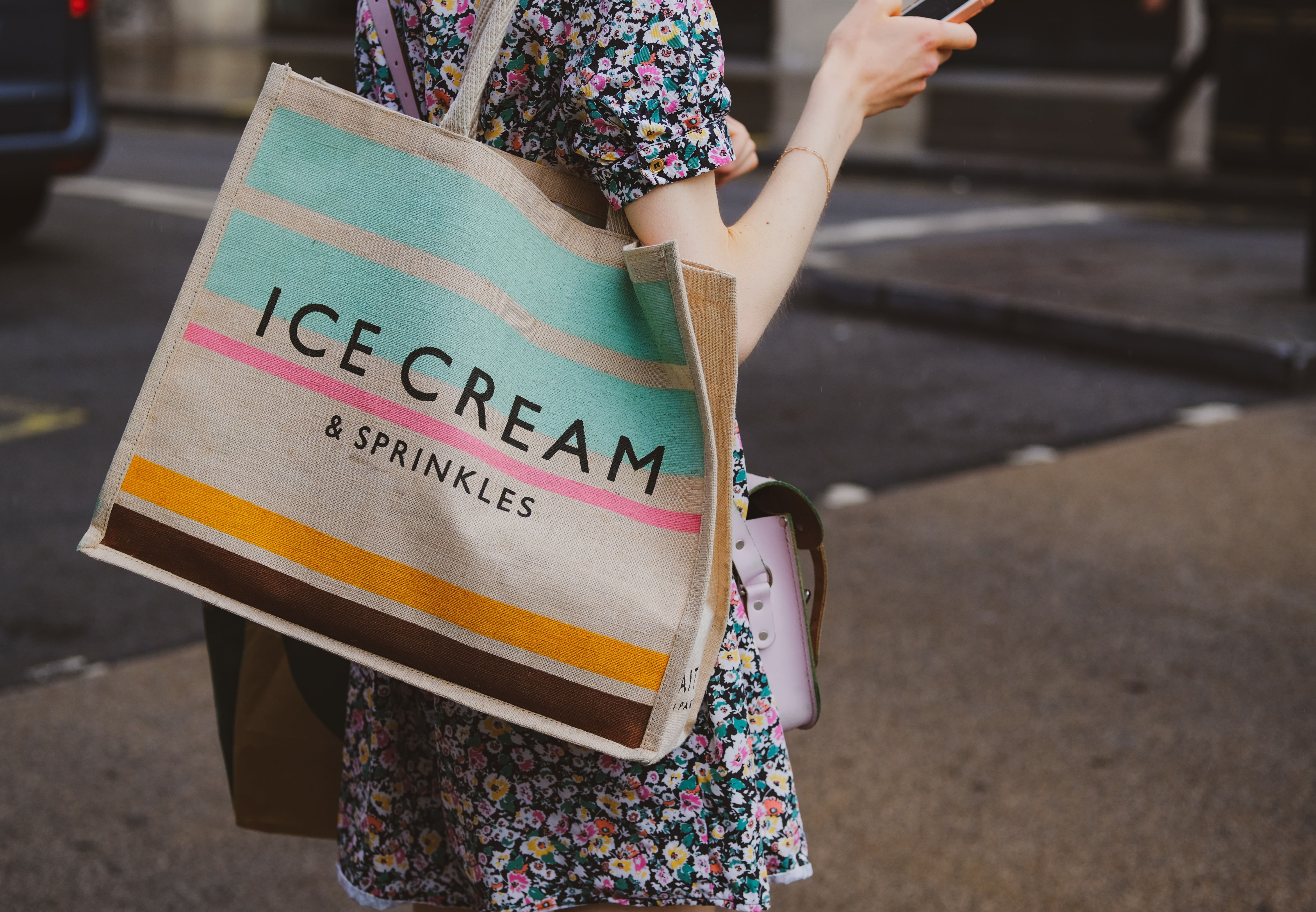 Branded canvas bag with vibrant logo