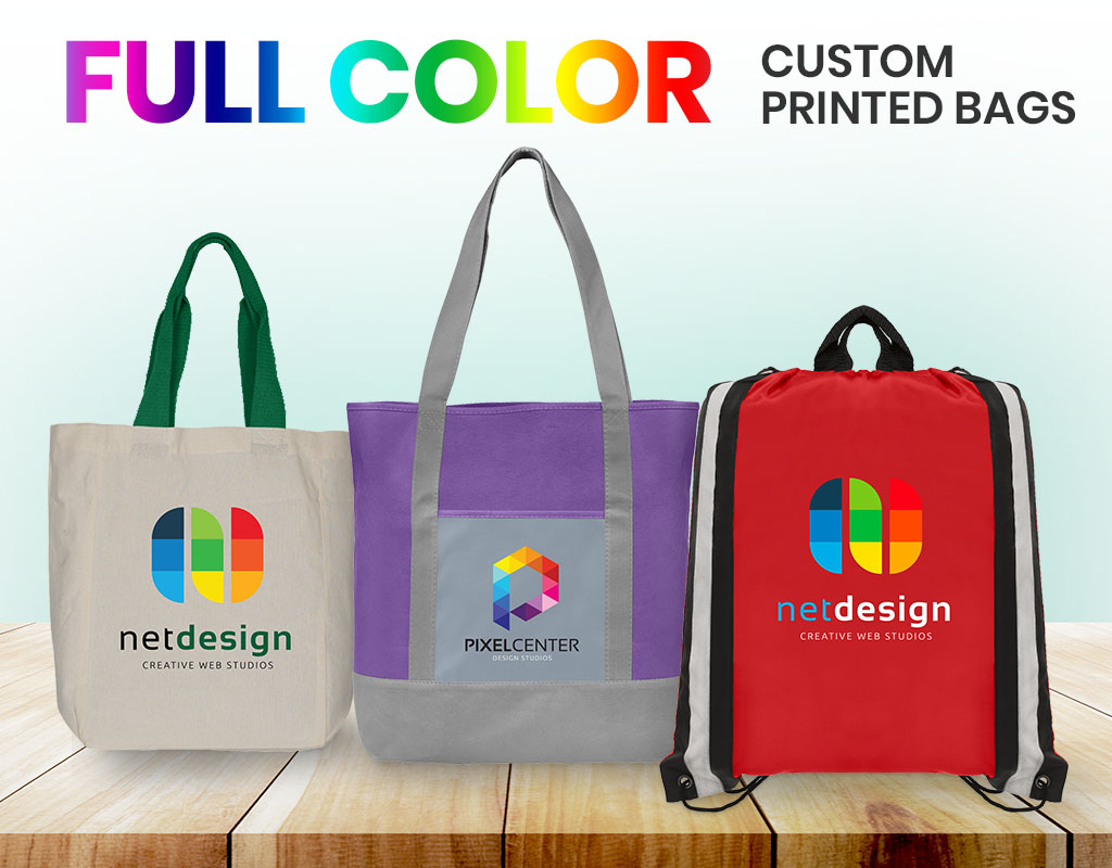 Promote your business in full color on bags like these!