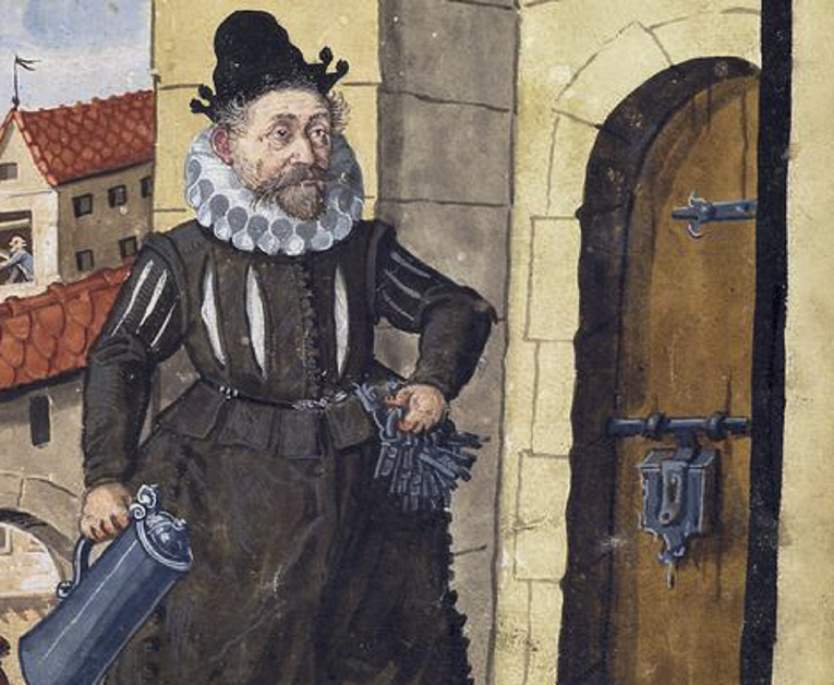 17th c. painting of property manager with keys