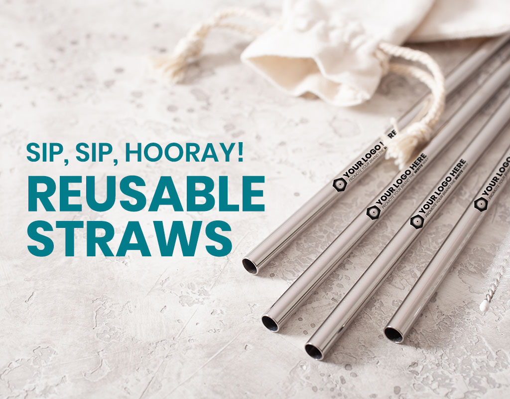 Engraved reusable straw promotions