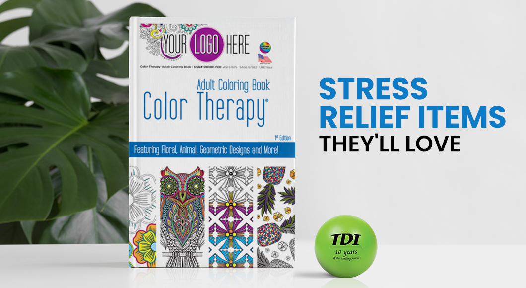 Personalized Stress Relief Items Including Stress Balls and Coloring Books