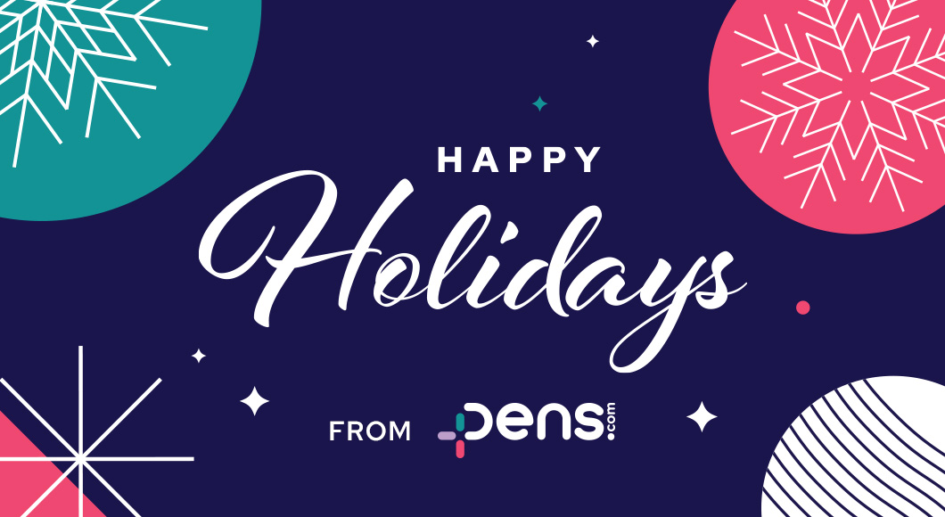 happy holidays message from Pens.com