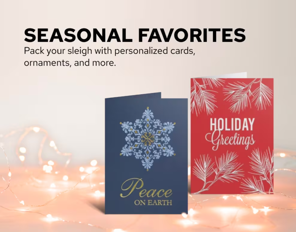 Shop holiday cards and seasonal gifts