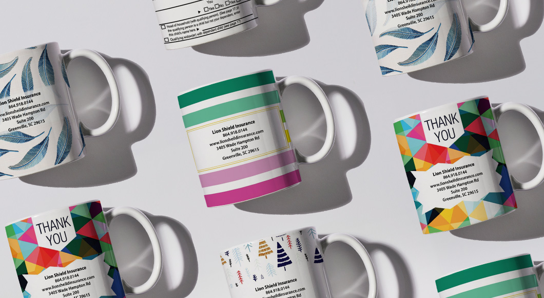 design wrap coffee mug with logo and custom brand
