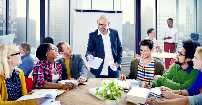 Coworkers Having Fun and Creative Brainstorming Session