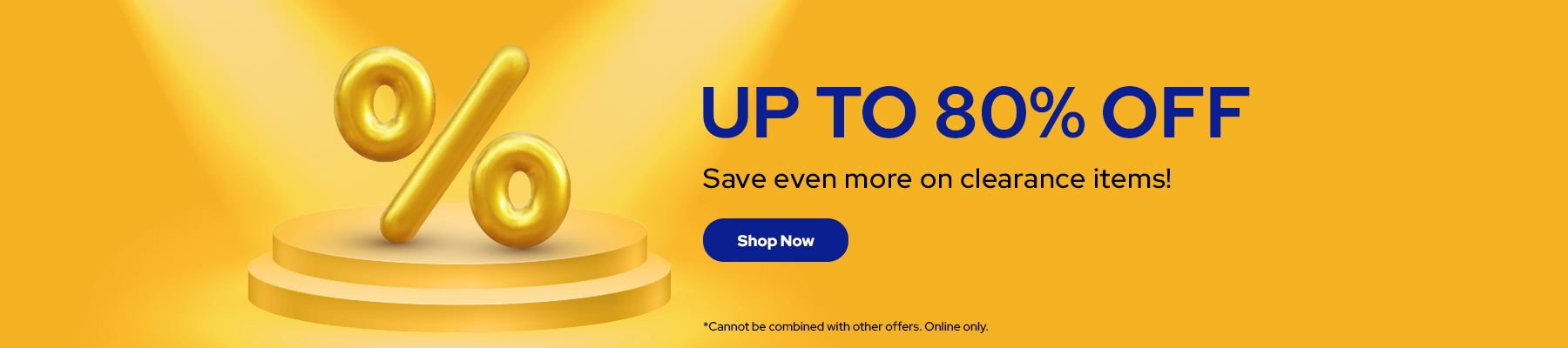 Up to 80% off Clearance Products