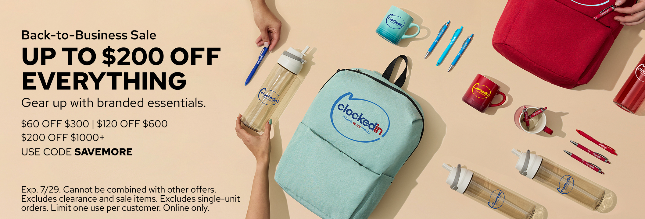 Save up to 150€ on promotional products.