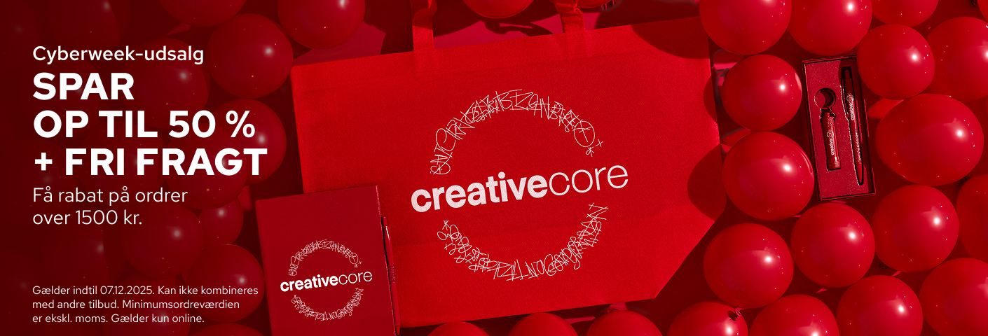 Spar op til 50 % + FRI fragt på reklameprodukter