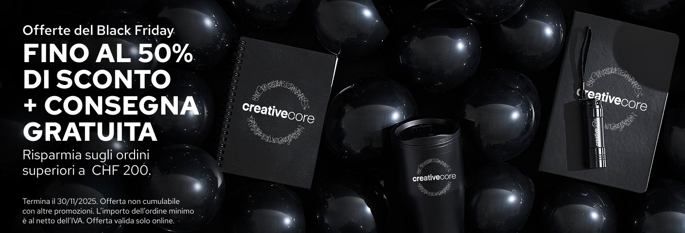 Fino al 50% DI SCONTO + consegna GRATUITA sui gadget personalizzati