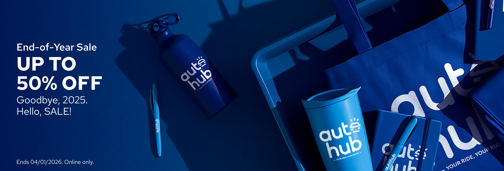 Up to 50% off promotional products while supplies last.