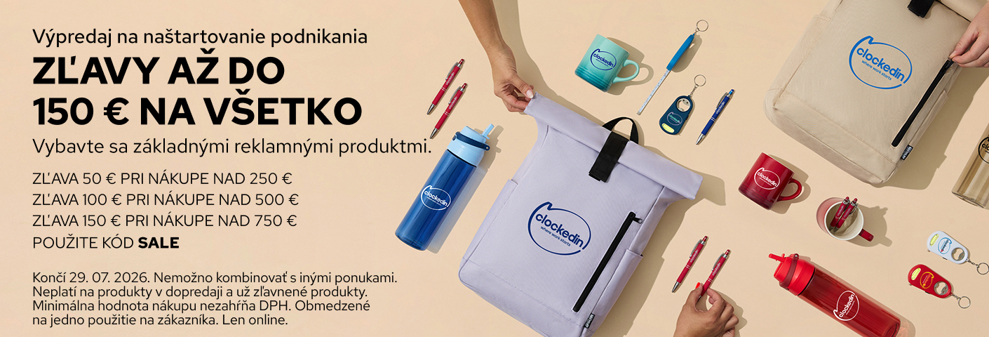 Ušetrite až do 150 € na reklamných produktoch.