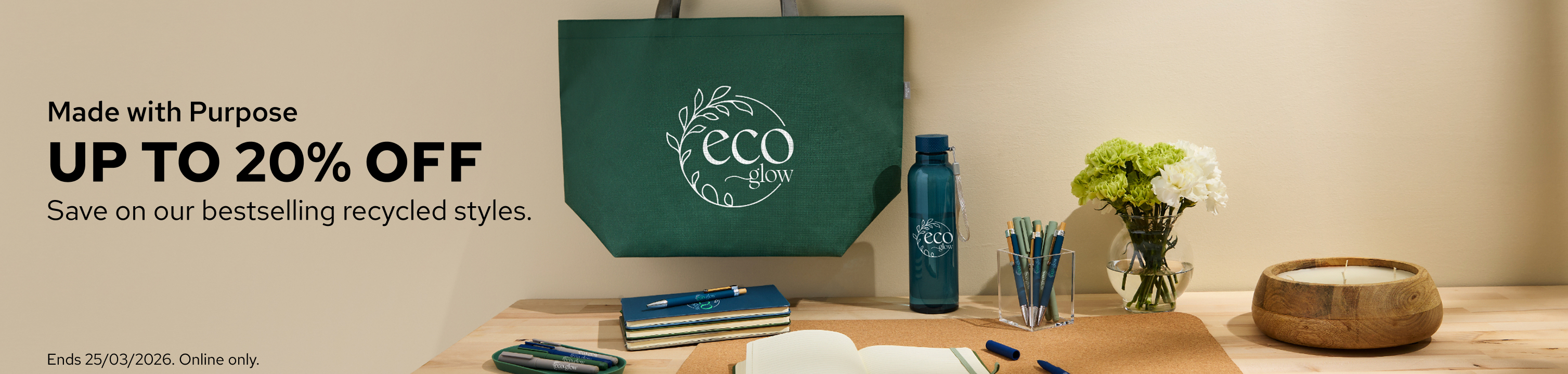 Up to 20% off promotional products.