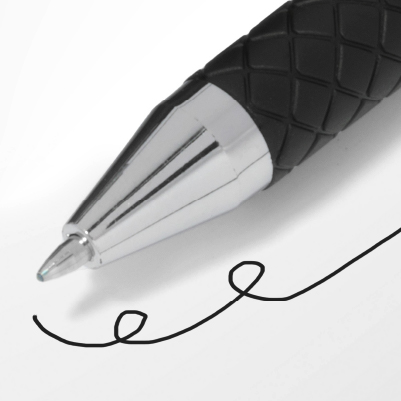 Stylo-gel promotionnel avec encre noire sur papier