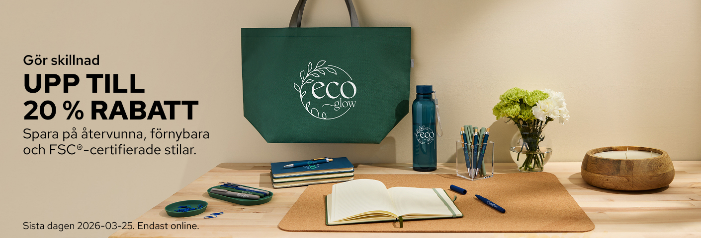 Upp till 20 % rabatt på produkter med tryck