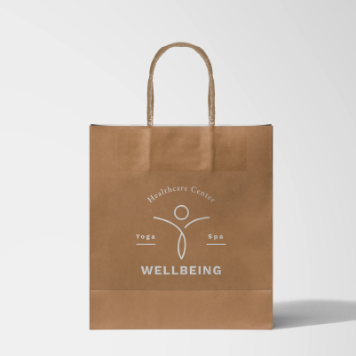 Brown paper bag for promotional purposes with logo printed