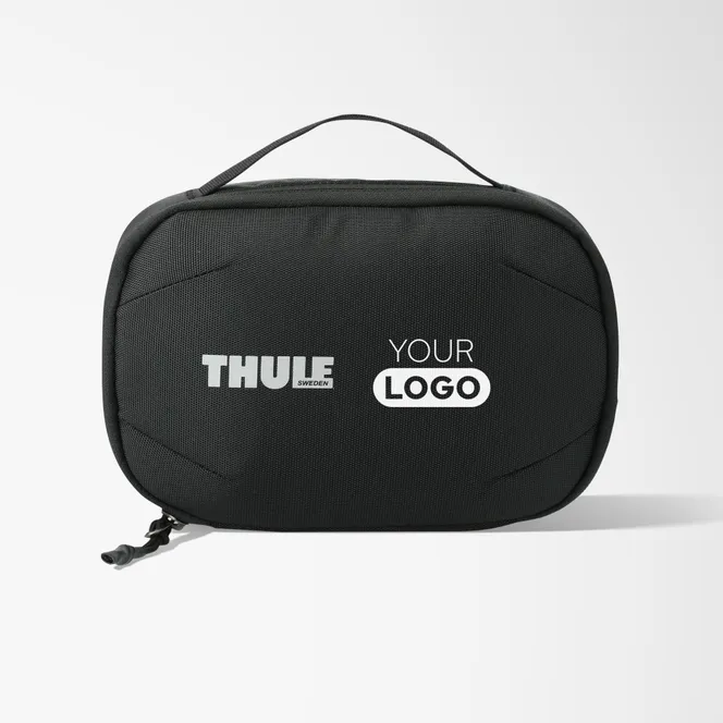 Promotional Tech case in black with a logo imprint.