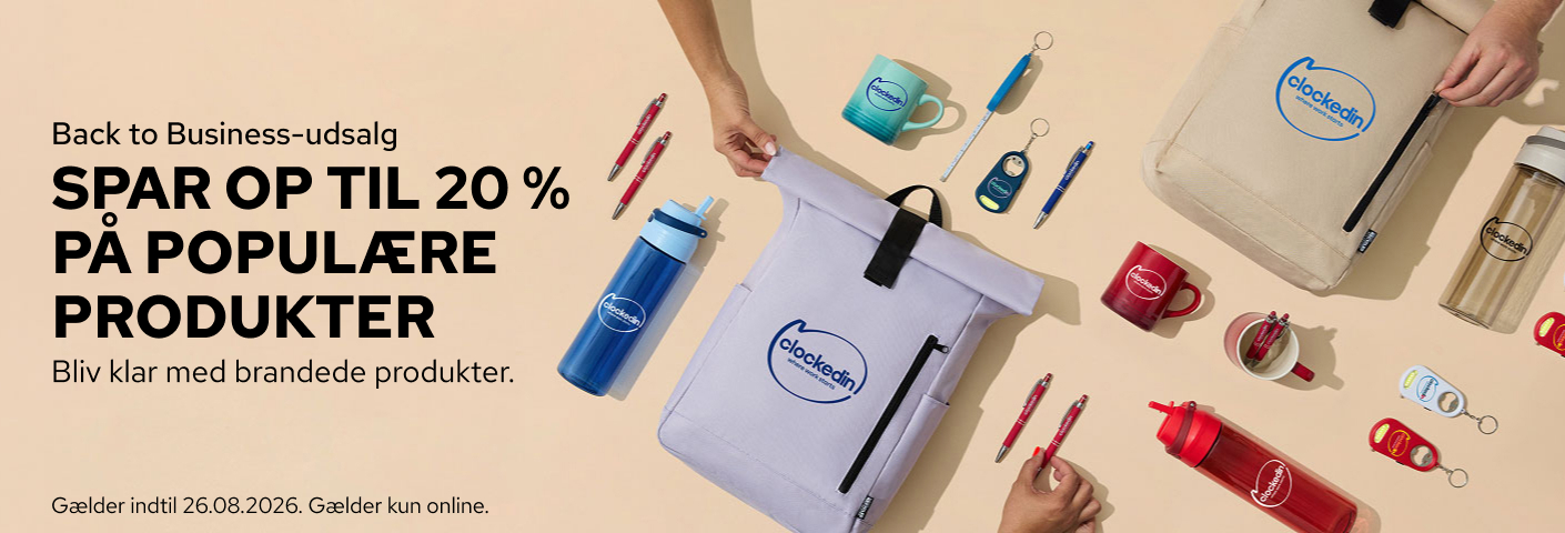 Spar op til 20 % på reklameartikler.