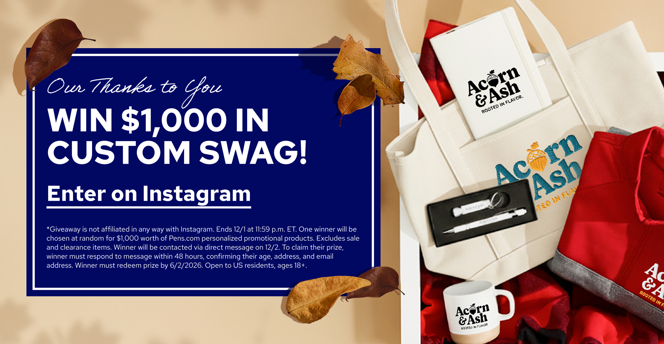 Win $1000 in custom swag!