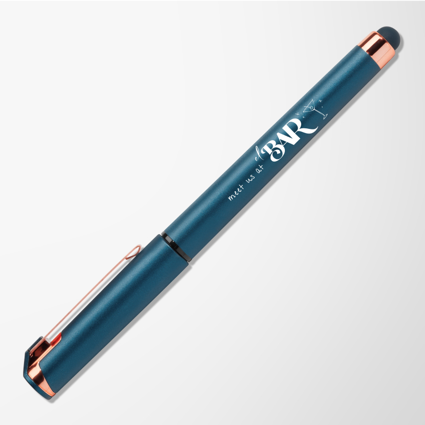 Pearlized Hughes Gel Pen with Rose Gold Trim