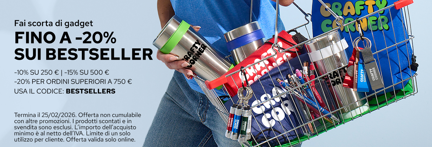 Fino a -20% sui gadget personalizzati