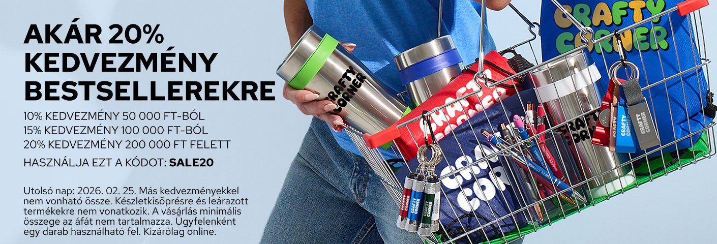 Akár 20% kedvezmény az egyedi termékekre