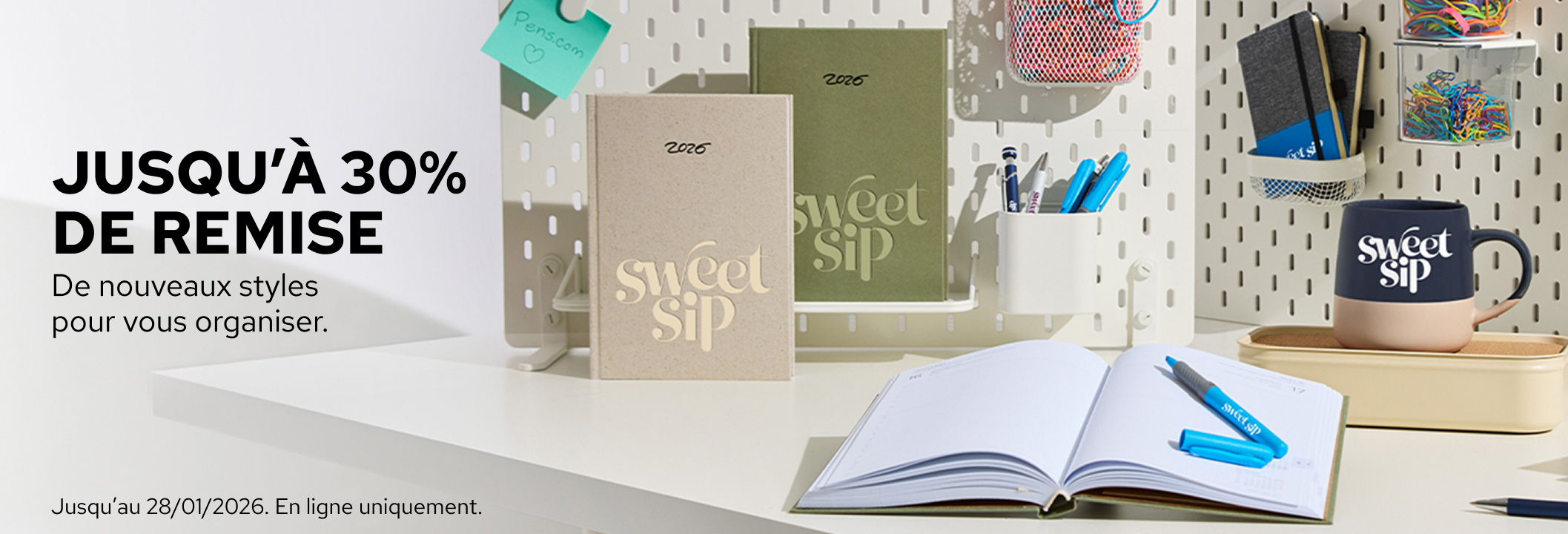 Jusqu’à -30% sur nos objets publicitaires.
