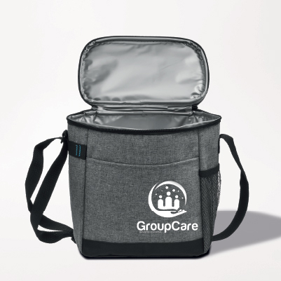 Image thumbnail of the gray promotional 6-Can Excursion Recycled Lunch Cooler displayed with a custom logo imprint.