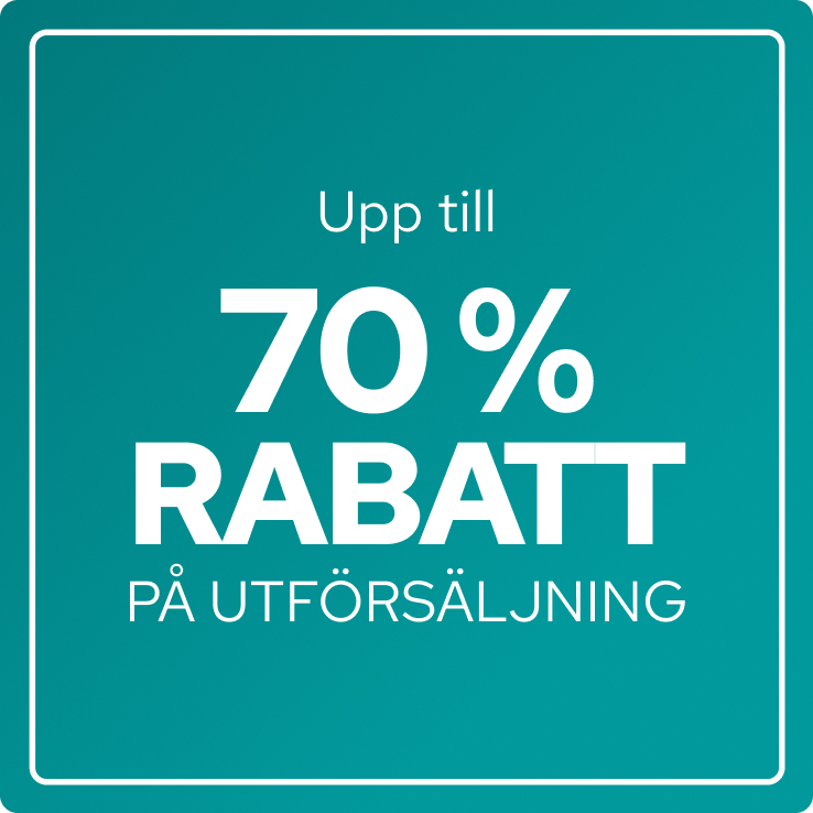 Upp till 70 % rabatt på utförsäljning