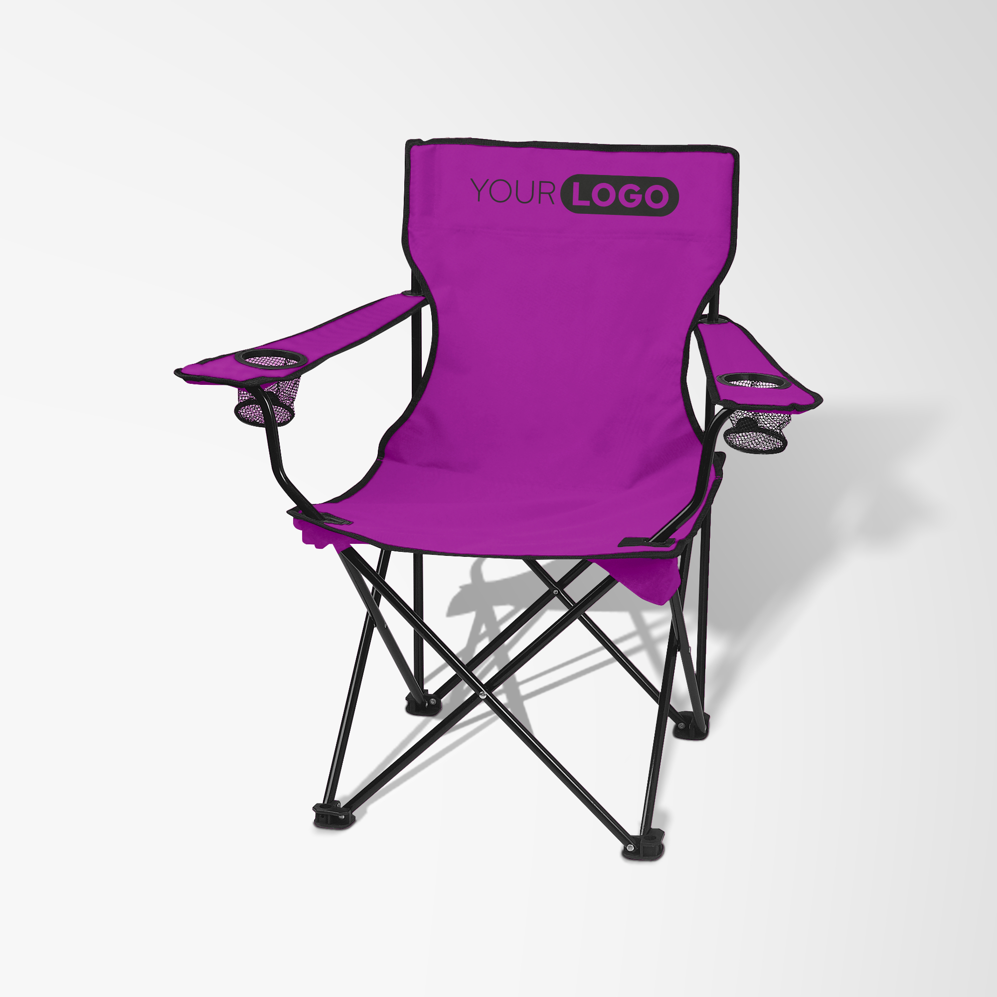 Branded purple camping chair.