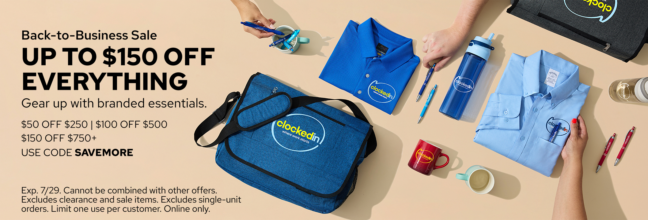 Save up to 150€ on promotional products.