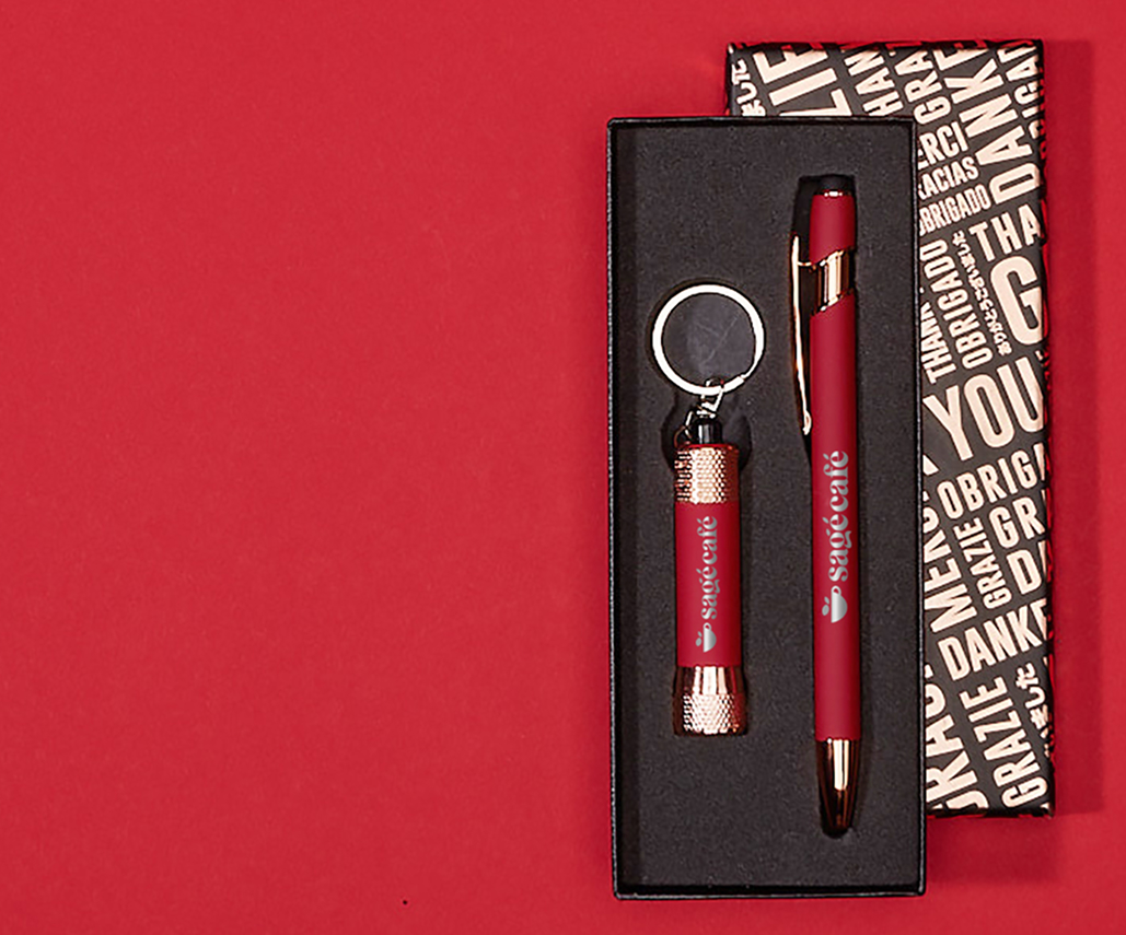 BEDRUCKTE GESCHENKSETS MIT KUGELSCHREIBER