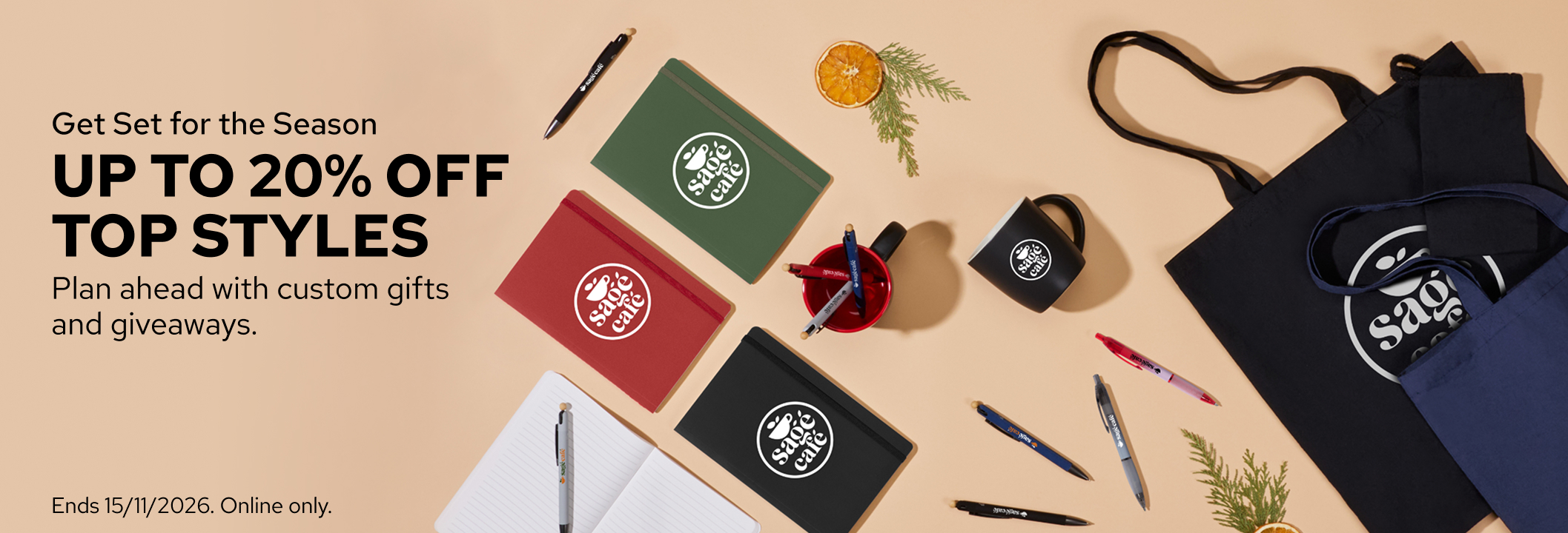 Save up to 20% on promotional products.