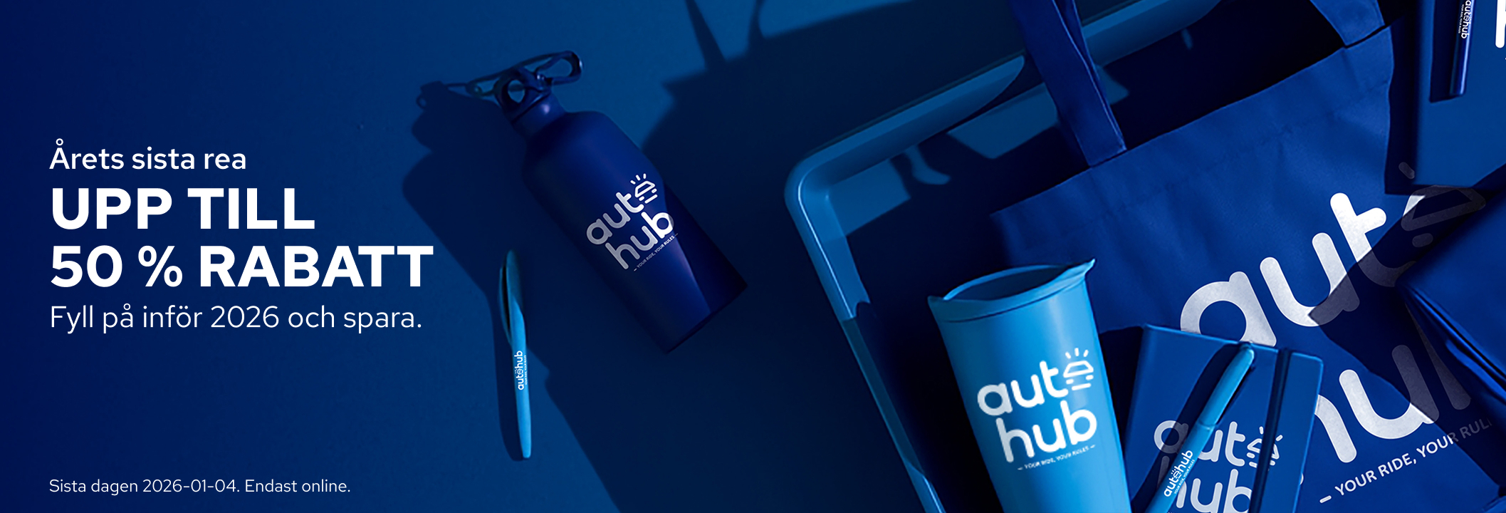 Upp till 50 % rabatt på reklamprodukter så långt lagret räcker.