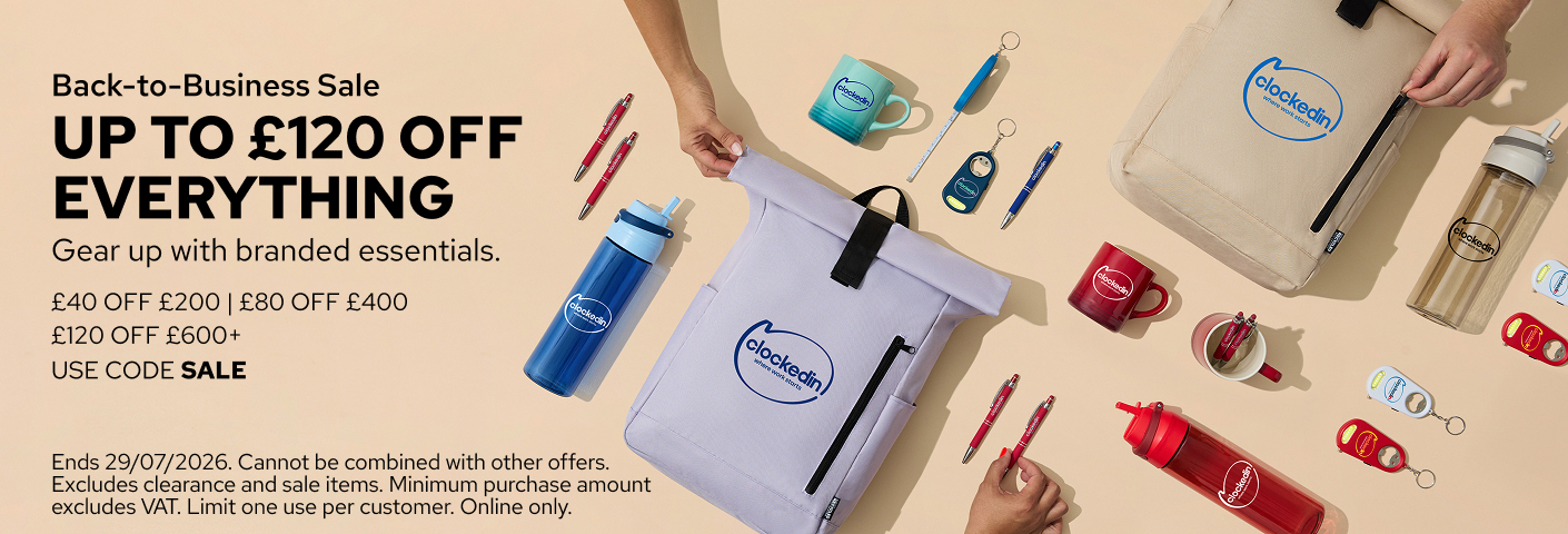 Save up to £120 on promotional products.