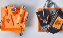 Gadget pubblicitari di colore arancione