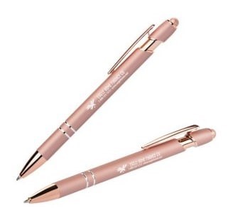Mineral Metal Alpha Soft Touch Stylus Pen with Rose Gold Trim 