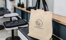 Promotional bag with hairdresser logo