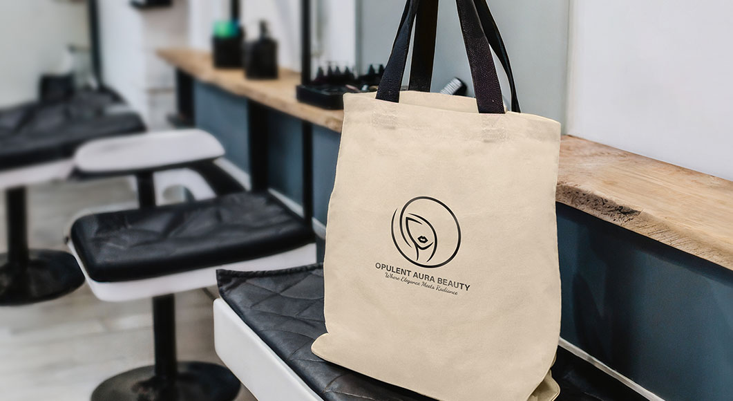 Promotional bag with hairdresser logo